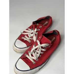 Converse Chuck Taylor Low Top Double Tongue Red Sneakers Women's 10 Men's 8